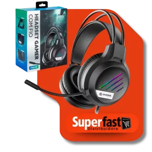 Fone Onistek Headset Gamer Rgb P3 Usb Para Pc Ps4 Note Cor Preto ON-FN638