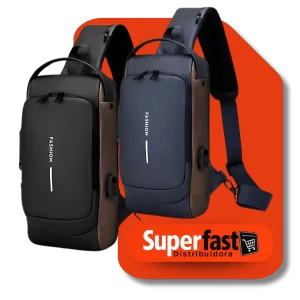 Mochila de Ombro Transversal Compacta Unilateral USB Trava de Código Á prova d'água