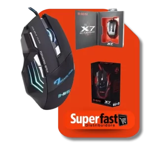 Mouse Gamer Usb Alta Precisão Jogos Black 2400dpi B-max X7 Preto