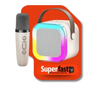 Caixa de som Bluetooth karaokê com Microfone