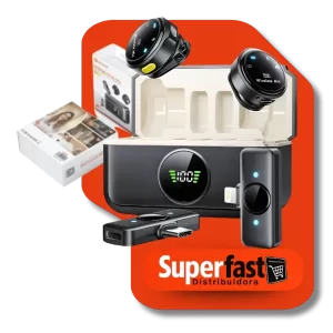 Microfone Lapela Sem Fio Duplo Redondo iPhone E Android Peining