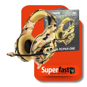 Headset Gamer Camuflado com Conexão USB e P2 - Modelo KP-FN601