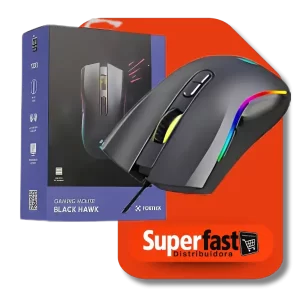 Mouse Gamer Fortrek Black Hawk Rgb Usb 7200 Dpi Switch Huano Cor Preto