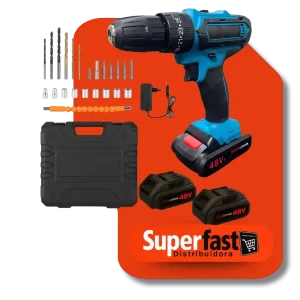 Parafusadeira Furadeira Impacto Sem Fio 48v  2 Bateria Bivolt